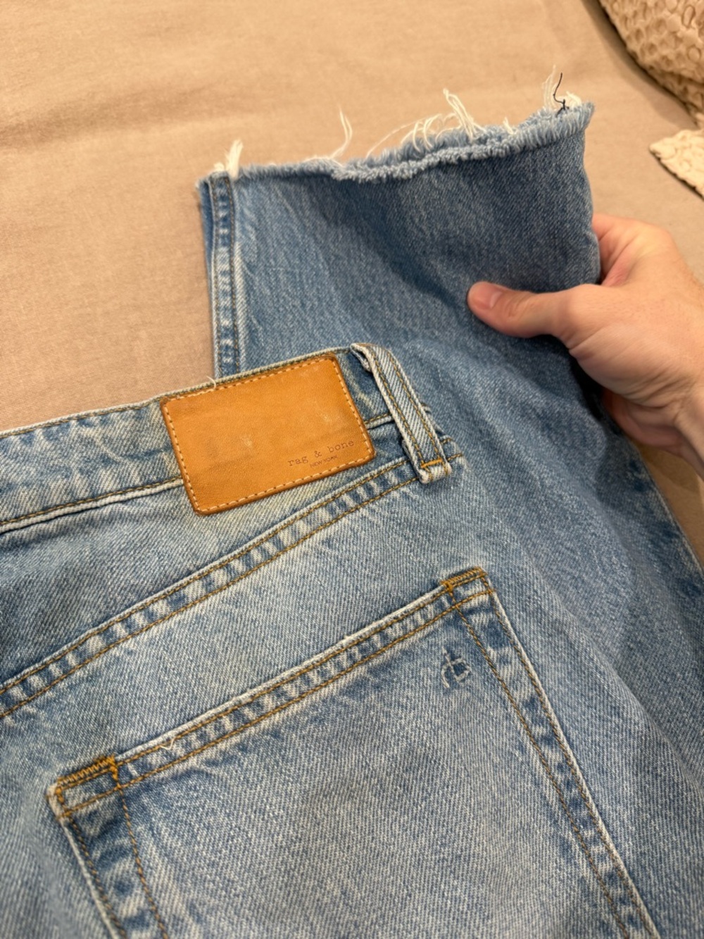 rag & bone Light Blue High Rise Straight Jeans - Picture 5 of 5